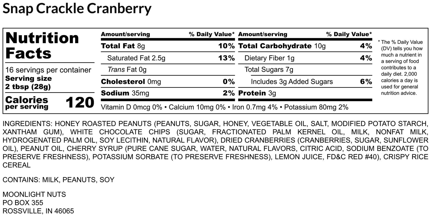 Snap Crackle Cranberry - Flavored Peanut Butter