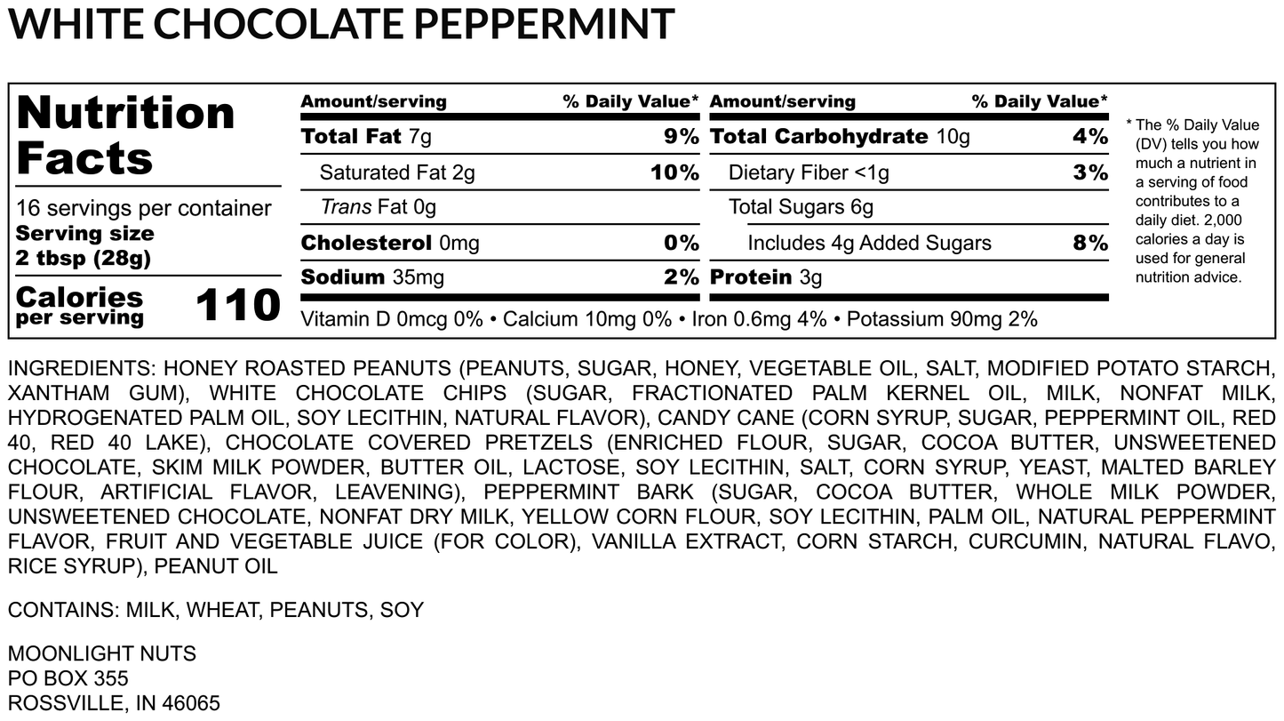 White Chocolate Peppermint - Flavored Peanut Butter