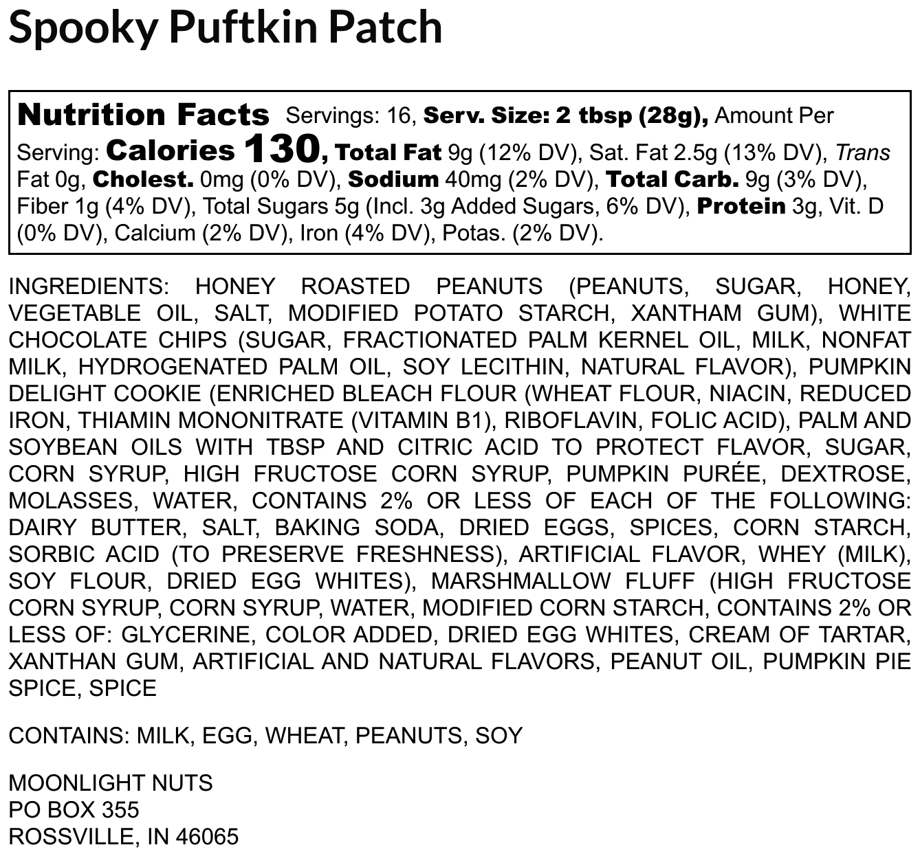 Pumpkin spice marshmallow peanut butter seasonal flavor Nutrition facts