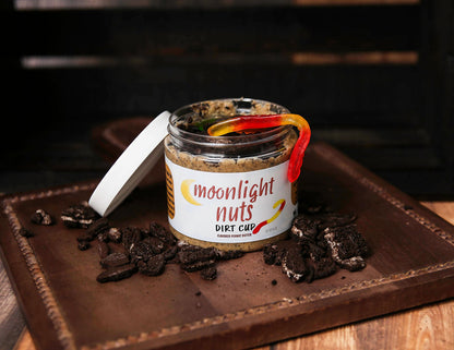 White chocolate Oreo peanut butter with gummy worm falling out