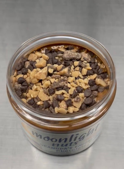 Top view of moonlight nuts chocolate toffee flavor