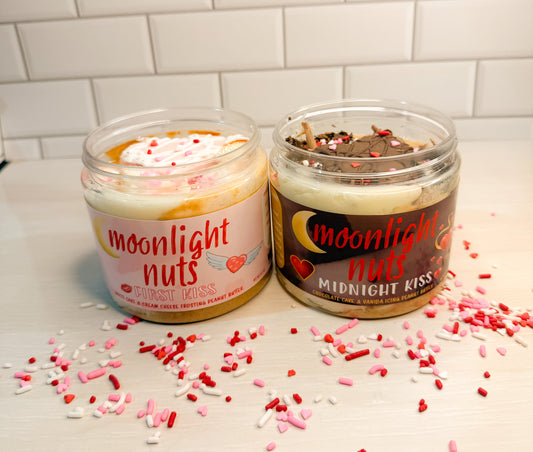 Two jars of moonlight nuts peanut butter valentine collection 