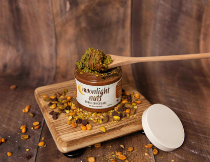 Moonlight Nuts Dubai chocolate showing pistachio cream and kataifi filling