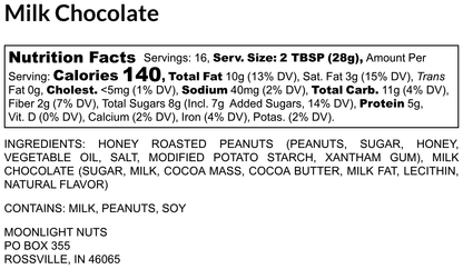 Nutrition facts moonlight nuts milk chocolate peanut butter