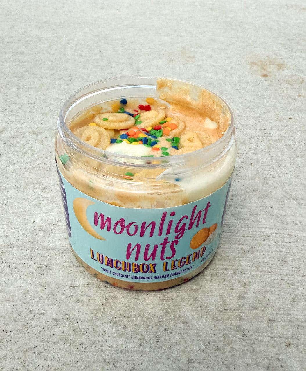 Vanilla frosting sprinkles peanut butter