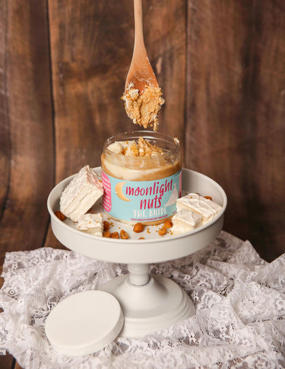 White chocolate peanut butter with wedding cake chunks