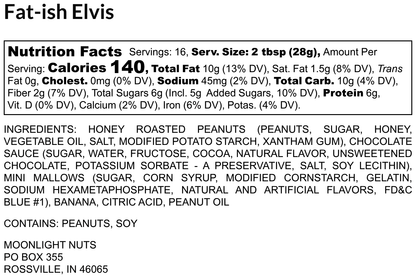 Fat-ish Elvis- Honey Roasted Peanut Butter with Chocolate, Bananas, & Marshmallows
