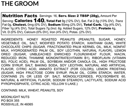 Limited edition Lemon Oreo peanut butter flavor by Moonlight Nuts Nutrition facts