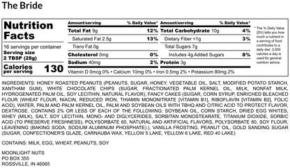 Limited edition bridal peanut butter flavor by Moonlight Nuts nutrition facts